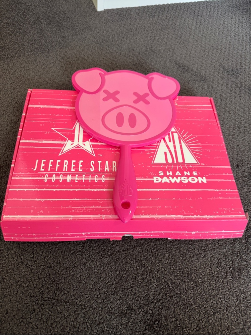 Jeffree Star Pink Pig Hand Mirror - Bright Hot Pink Design